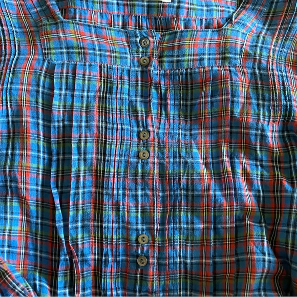 DÔEN Toulouse Top in French Plaid Blue - Size Small - Picture 7 of 11